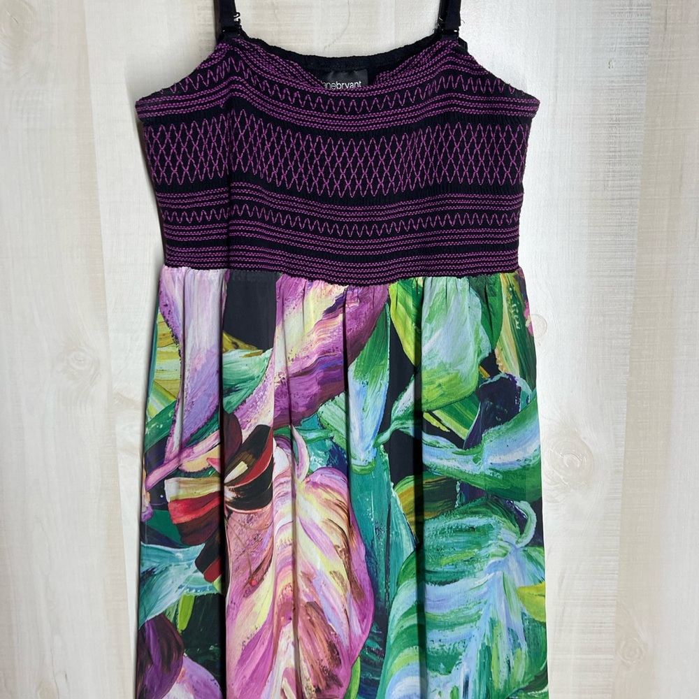 Lane Bryant Purple and Green Maxi Dress